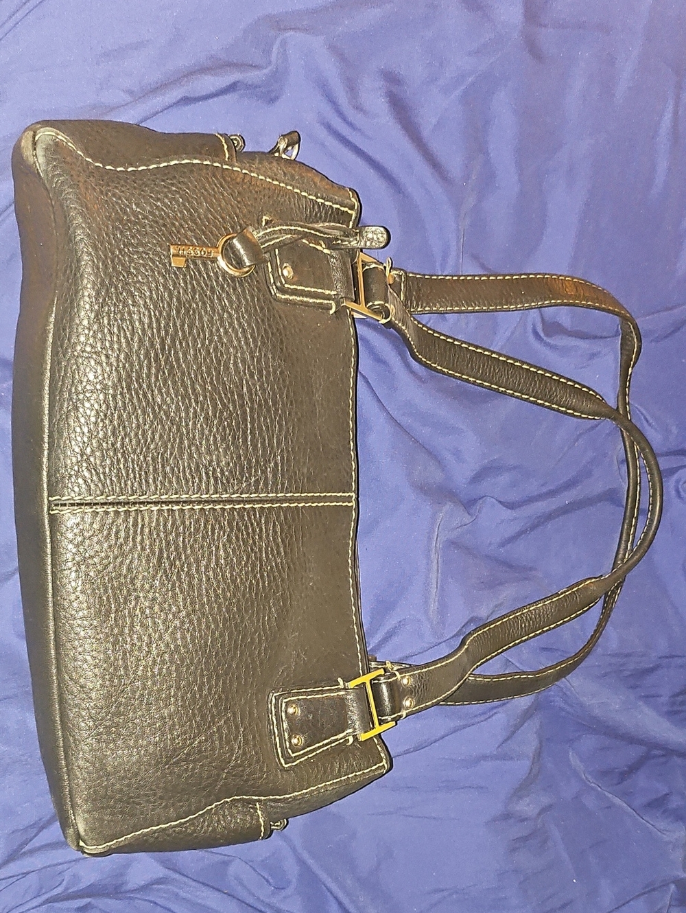 Classic Black Leather Shoulder Bag by Fossil